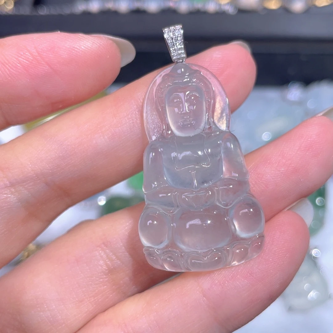 颈饰18K金镶嵌翡翠翡翠