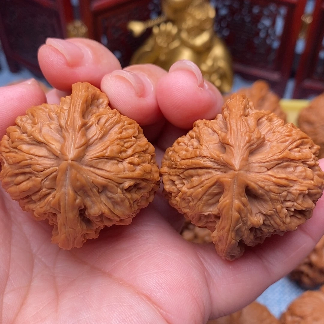 文玩核桃把件42全品毕业凹底三角南疆