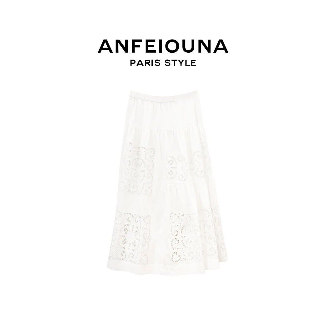 2025新款远山氤氲重工万针刺绣半身裙女士1438