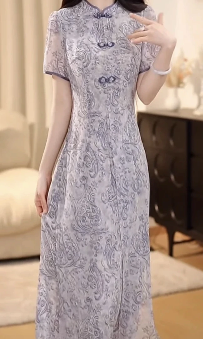 【连衣裙】2025夏季短袖显瘦轻奢时尚气质大码连衣裙DLS00501