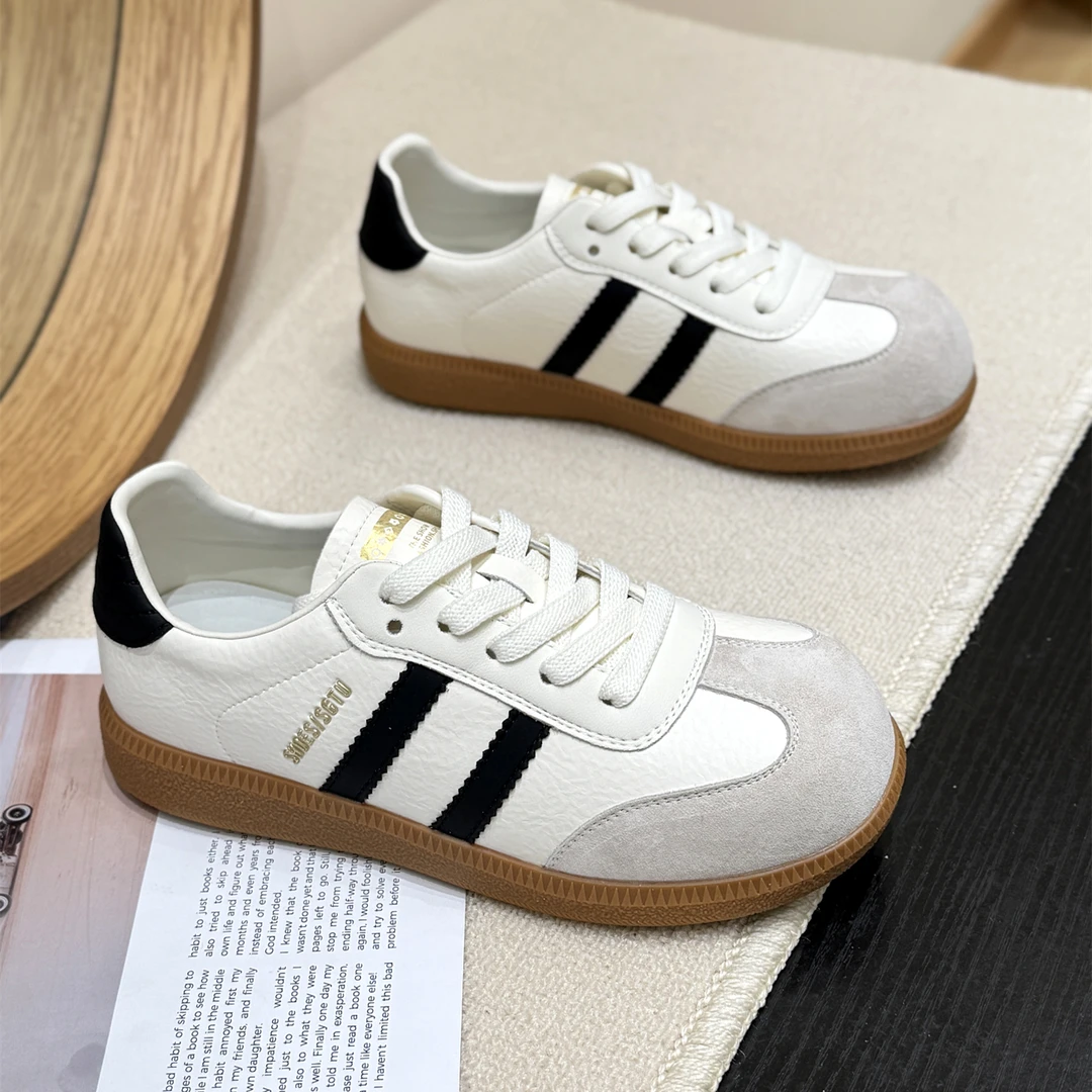 网红复古美式大头德训鞋女2025新款秋季丑萌平底学院风运动阿甘鞋