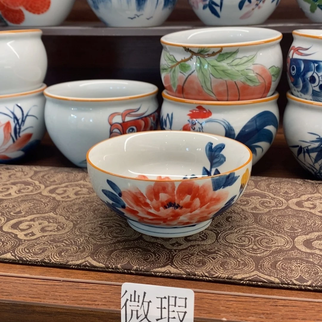 釉下彩老陶泥手工绘制