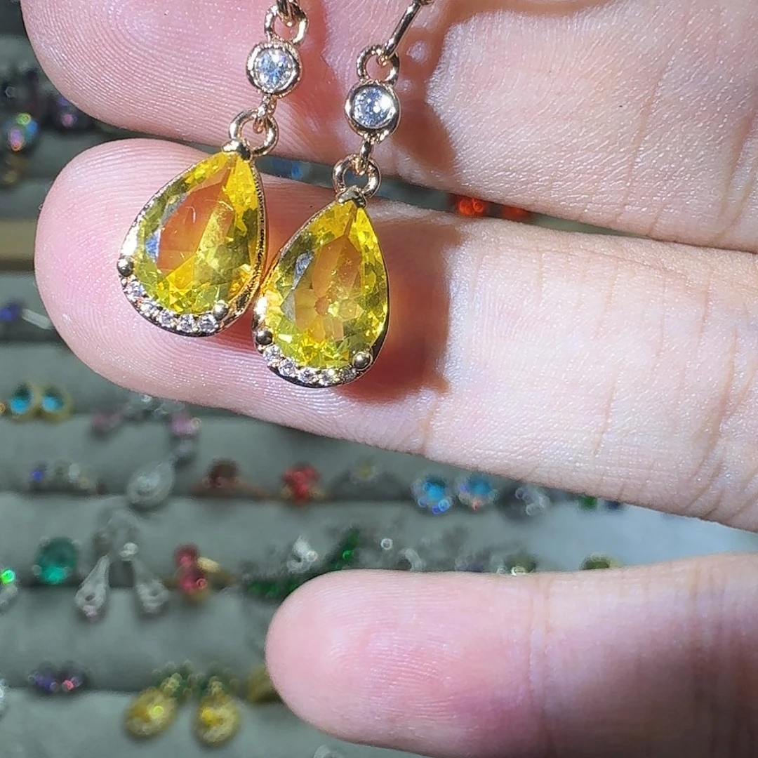 托帕石戒指银S925镶嵌