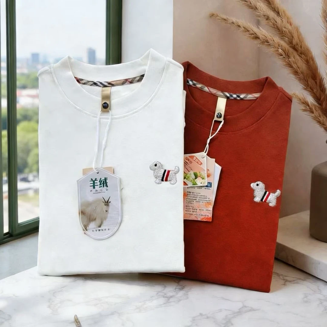 【外贸原单】羊绒蛋白7A抗菌茉莉花香男女同款刺绣卫衣