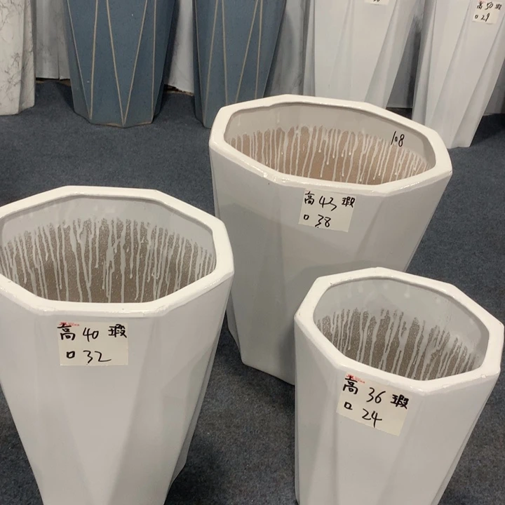 微瑕高温陶瓷花盆