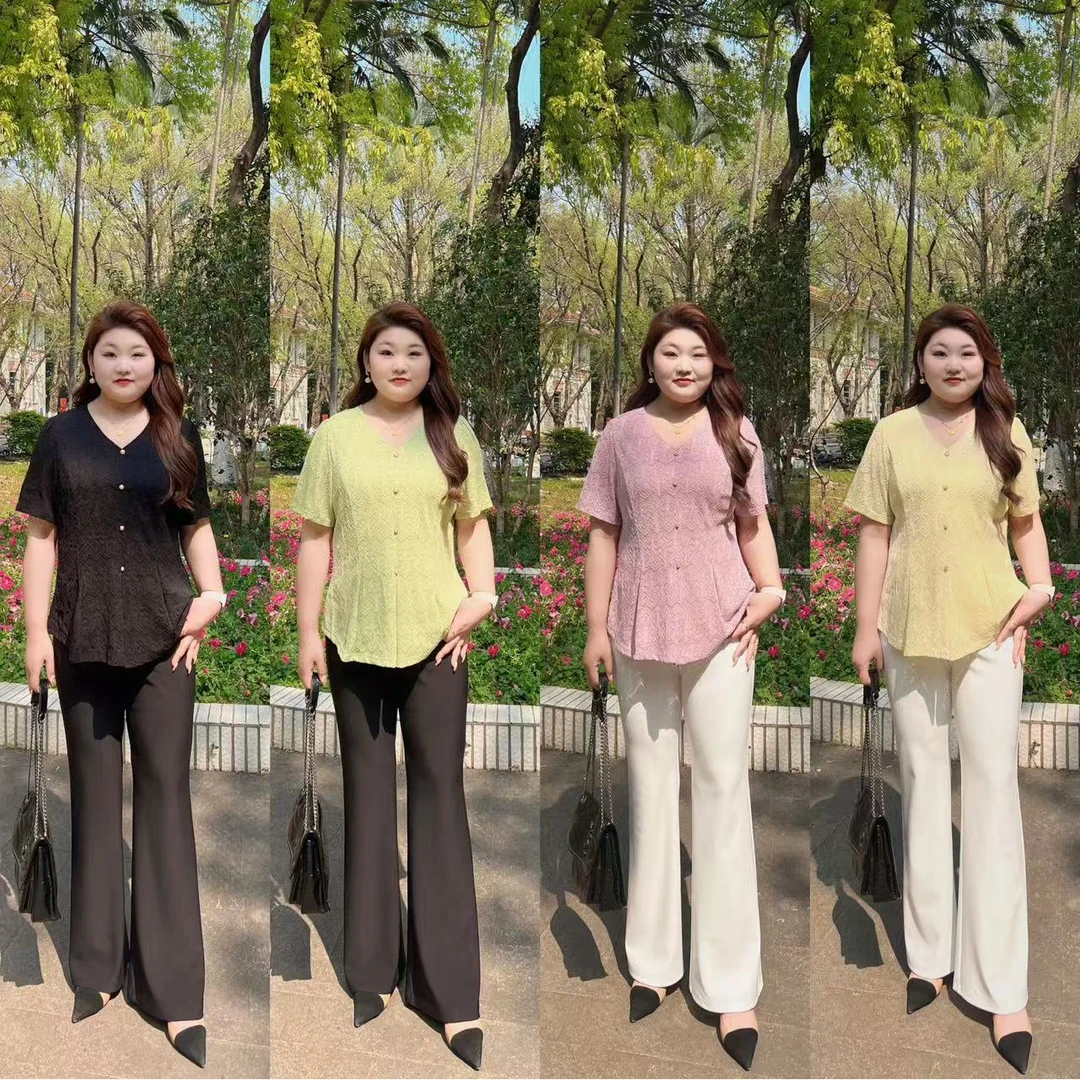 【现货仅上衣】PMM81800春夏新款减龄显瘦蕾丝大码女装