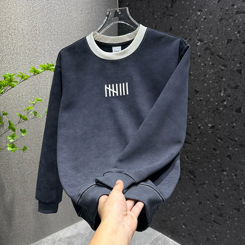 潮牌扎染长袖t恤男士2025年新款秋季高级感痞帅刺绣卫衣体恤男款