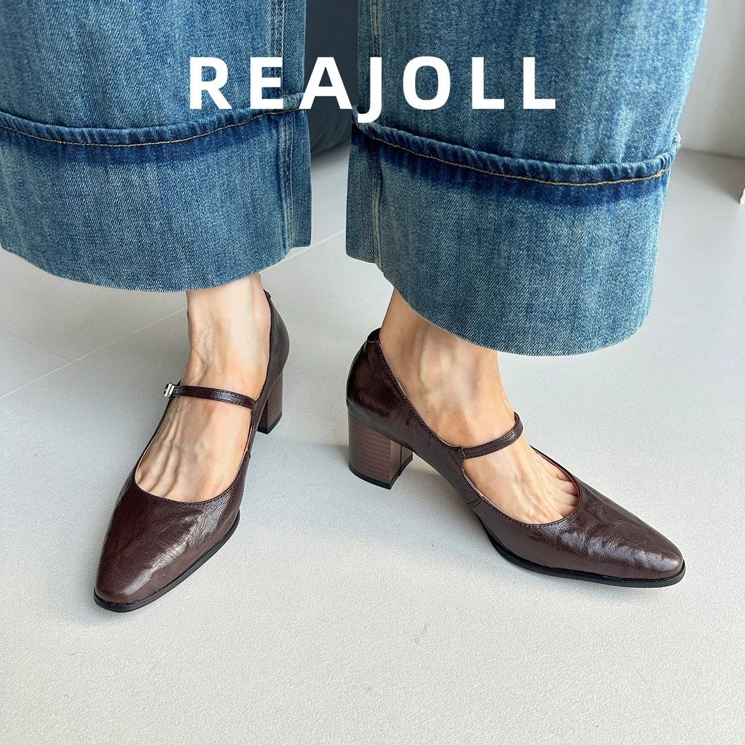 单鞋女鞋新款2025爆款时尚气质法式玛丽珍粗跟配裙子的百搭高跟鞋