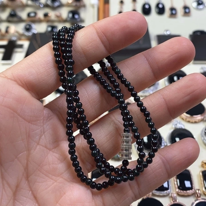 翡翠未镶嵌颈饰缅甸天然翡翠墨翠