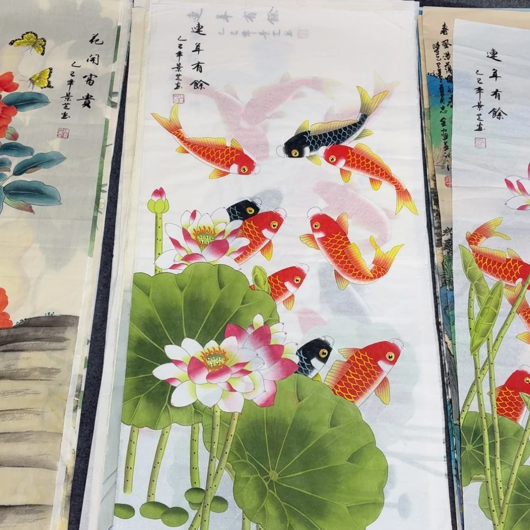 国画100×50工笔手绘画画画