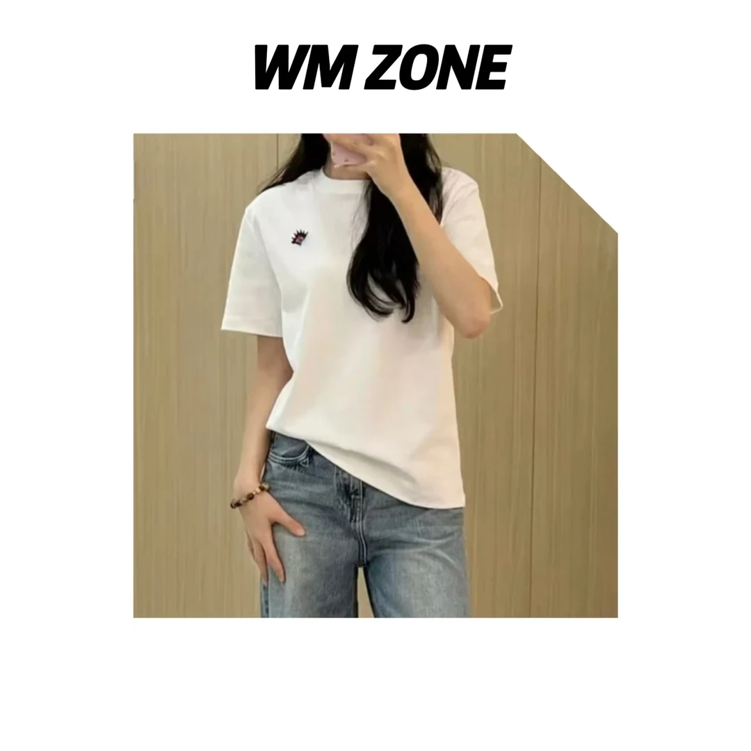 虎儿 4-7-3396 石榴花刺绣圆领短袖