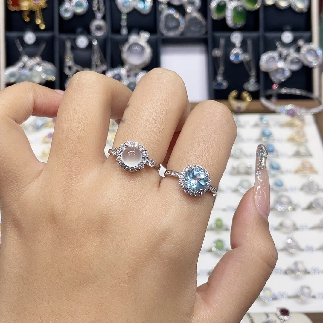 胖****银S925镶嵌托帕石戒指