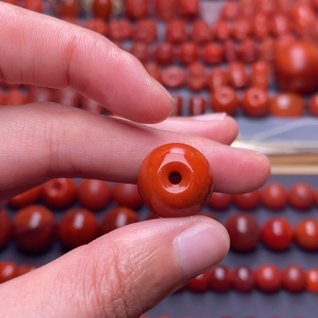 南红玛瑙配饰未镶嵌W15.8瓦西柿子红苹果珠