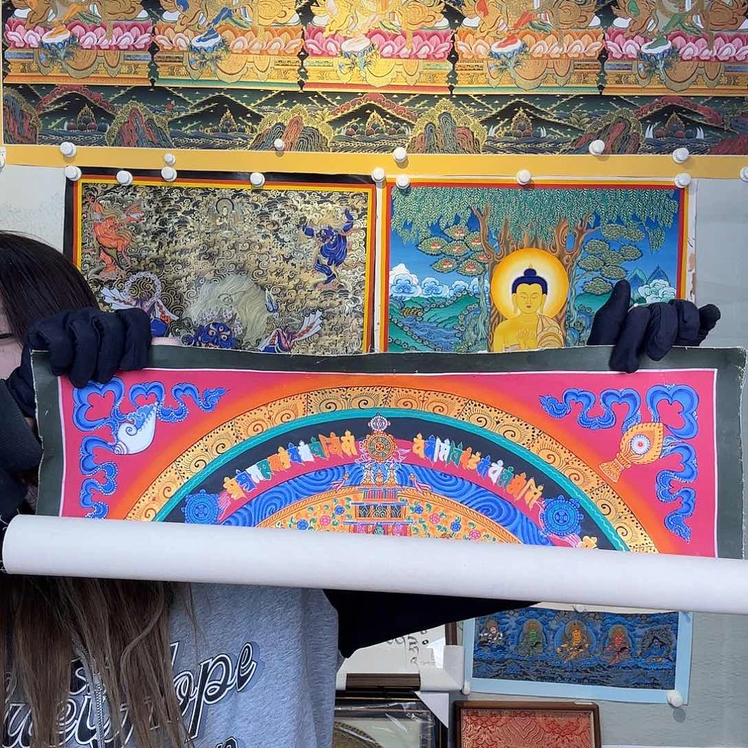 卷轴画纯手绘唐卡坛城50厘米左右
