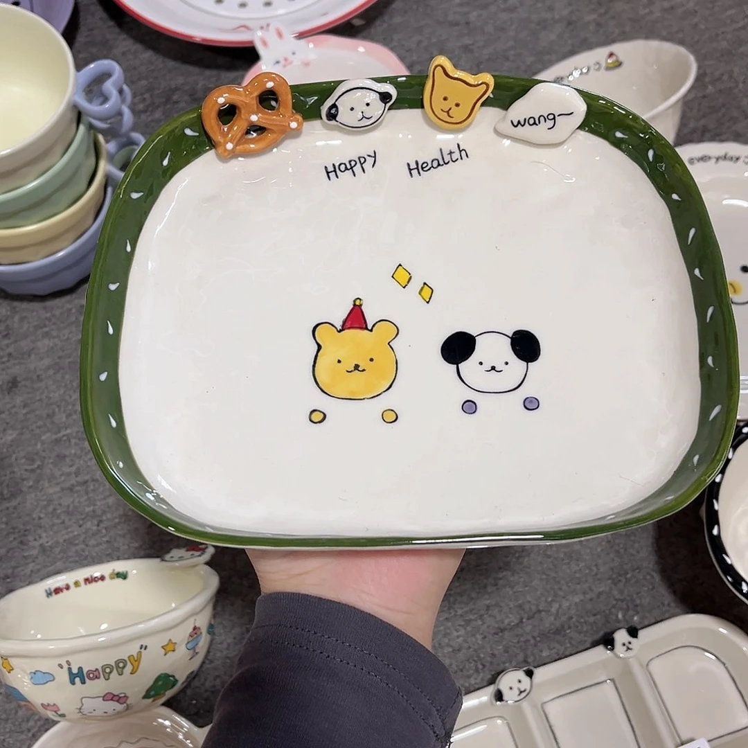 正品陶瓷餐具纽扣小狗
