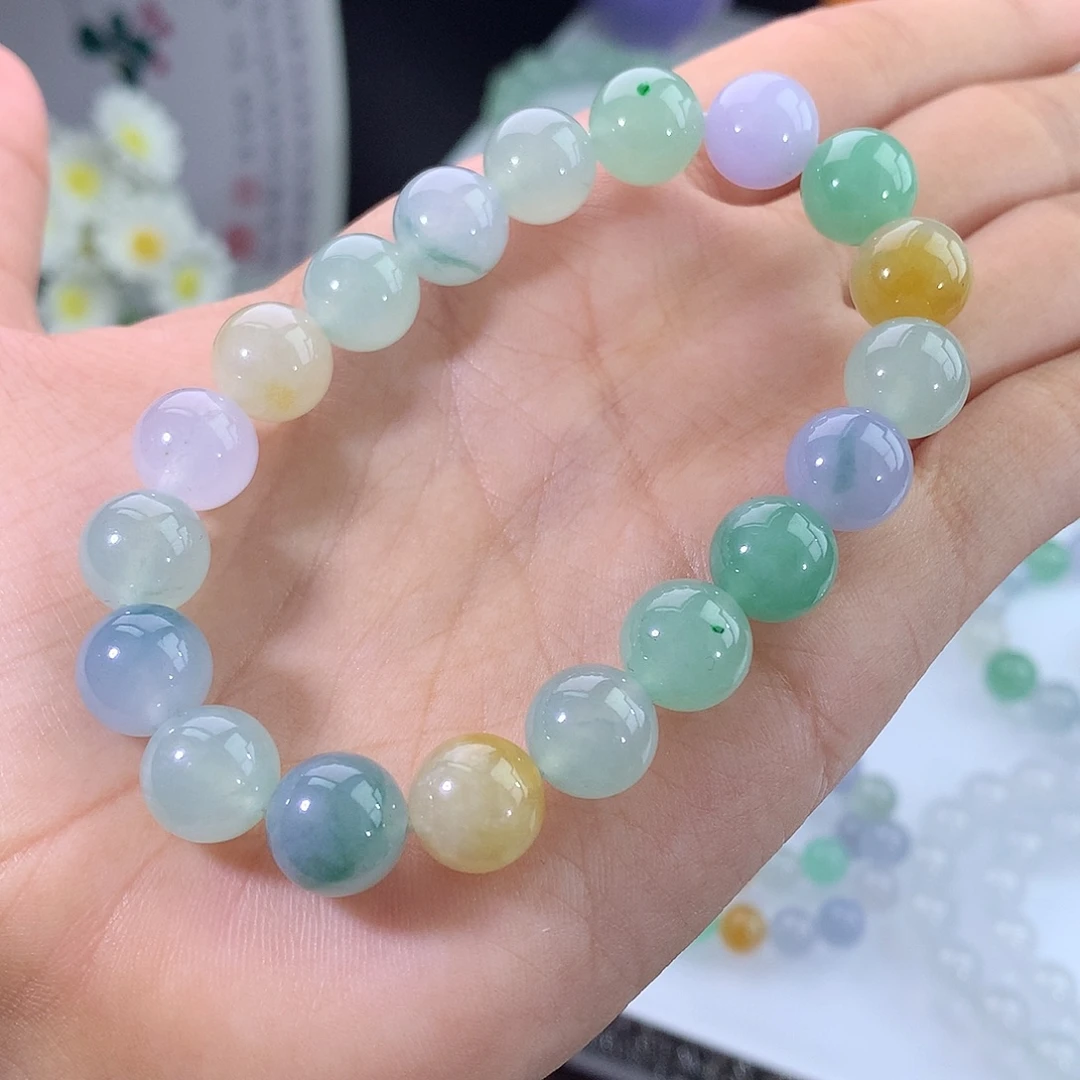 未镶嵌手链翡翠翡翠冰多宝手串