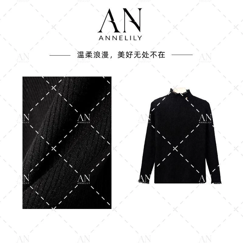 ANNELILY安琪琪【小楚】秋冬季新款精致气质时尚轻奢衬衫AC2512022