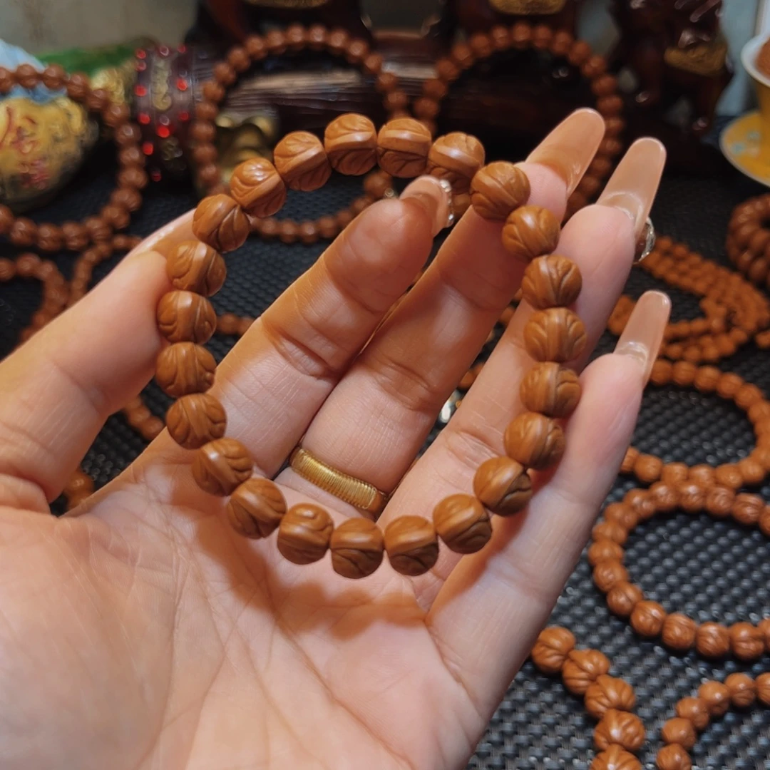 念***安桃核手串10顶级玉龙脊单圈