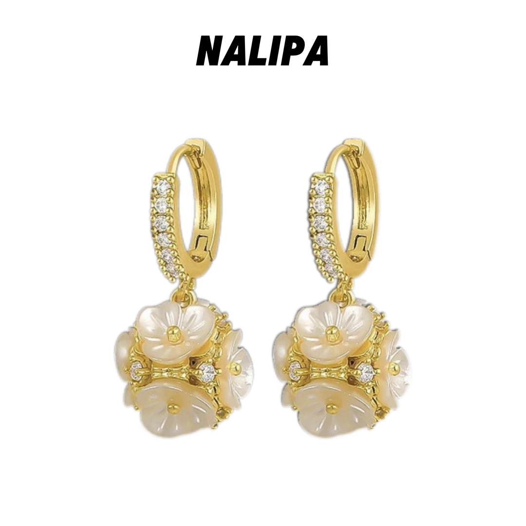 铜合金耳饰 韩国气质甜美花朵花朵耳环耳钉时尚轻奢百搭法式