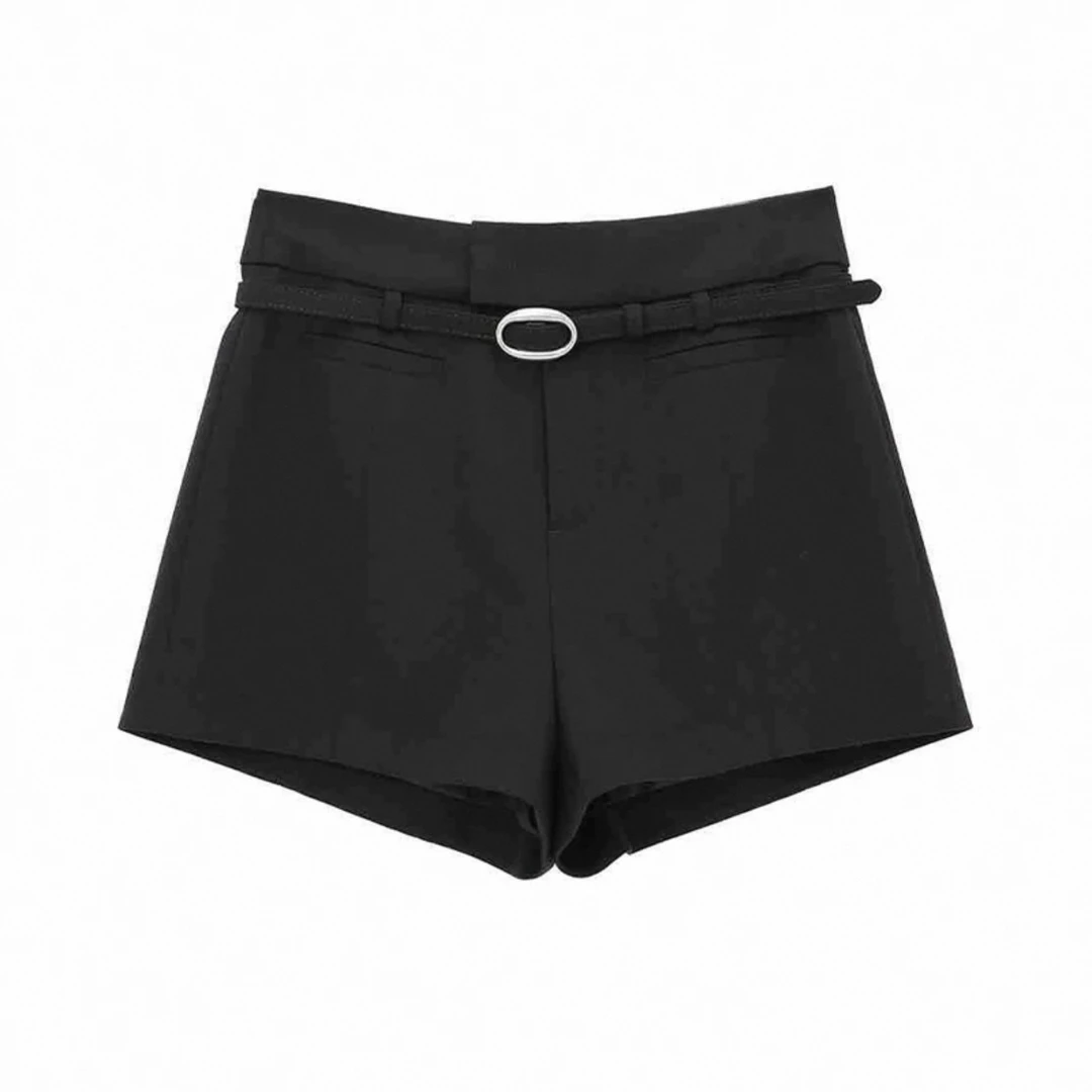 带腰带A摆西装短裤 525011