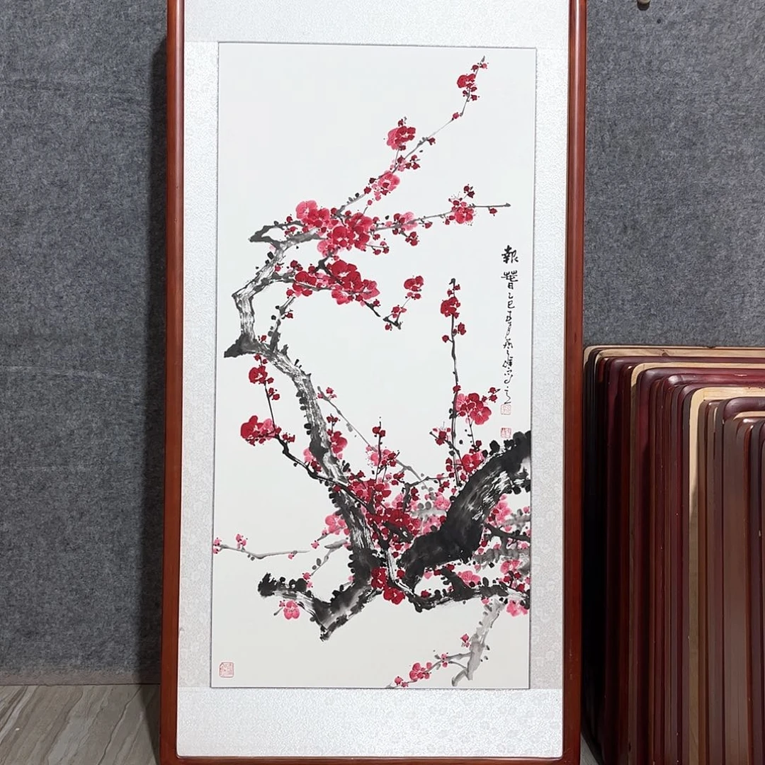 国画书画作品带框123×63厘米