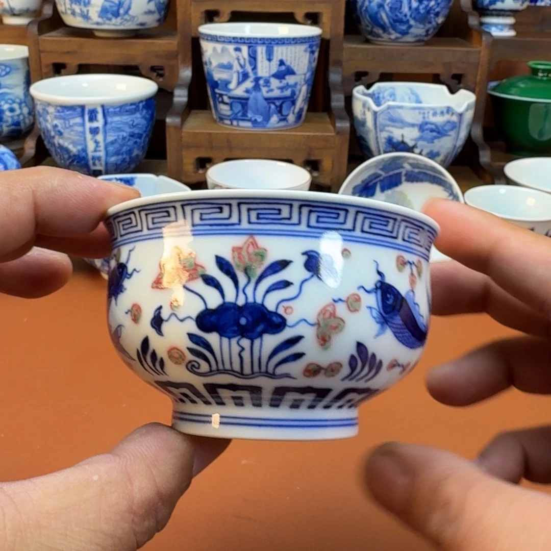 陶杯子景德镇全手工手绘陶瓷