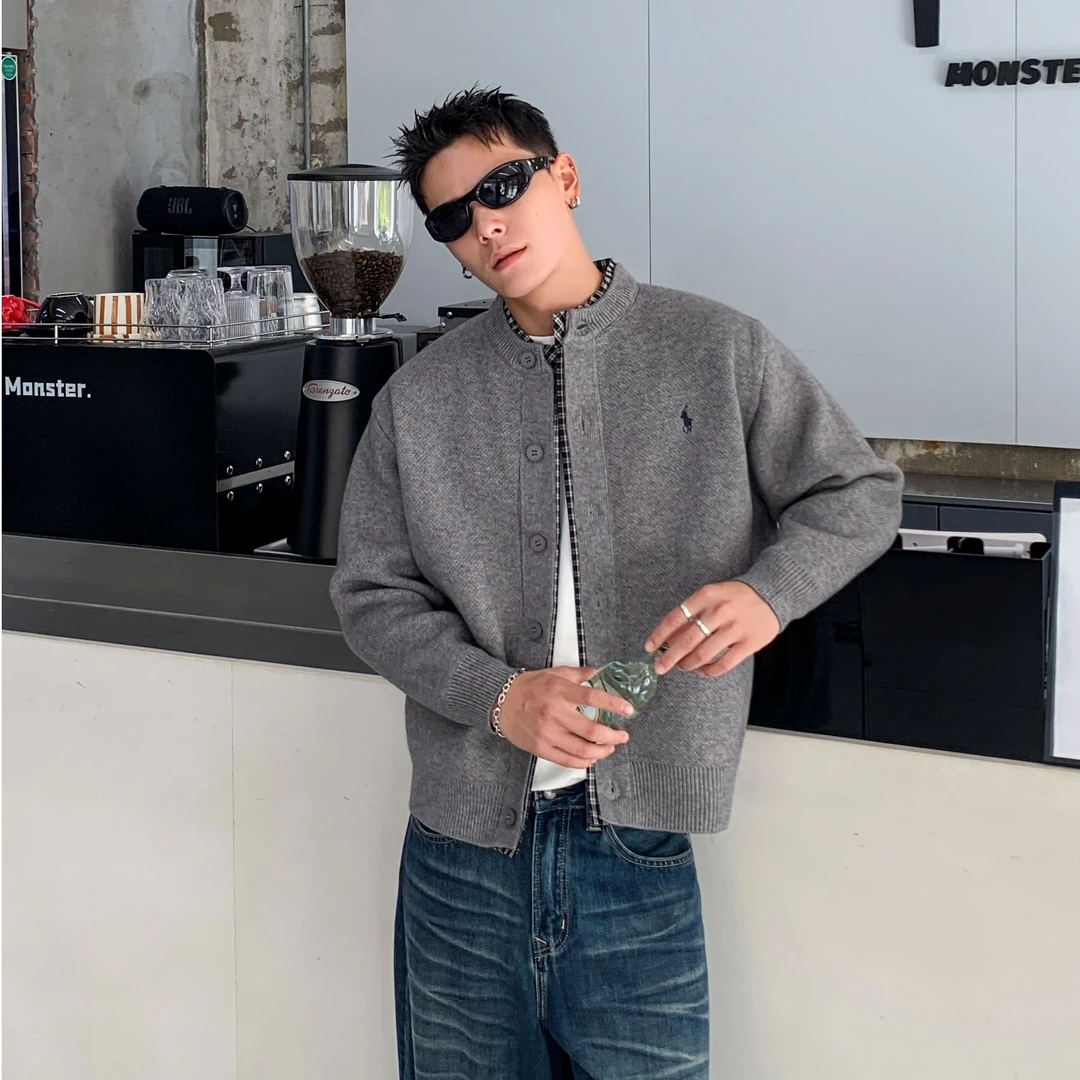 YG/秋季新款格子假两件外套简约高级感男装休闲设计男女同款3149