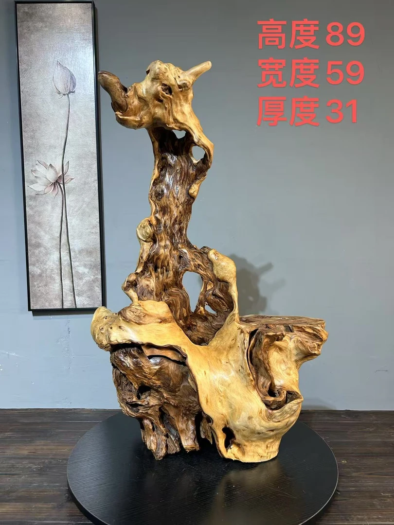 皖南随形根艺，红杉根装饰摆件，茶室造景利器。家居空间摆件！原木风
