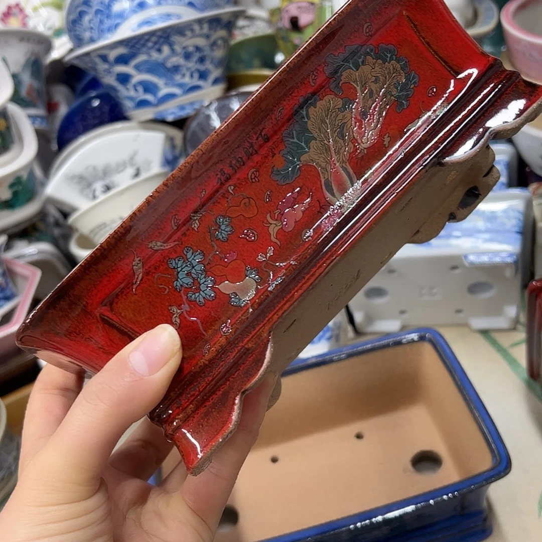 花盆紫砂922号瑕疵20/13/6.5cm窑变