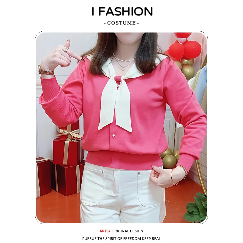 慵懒风法式休闲毛衣针织衫女2026春秋新款洋气减龄小个子长袖上衣