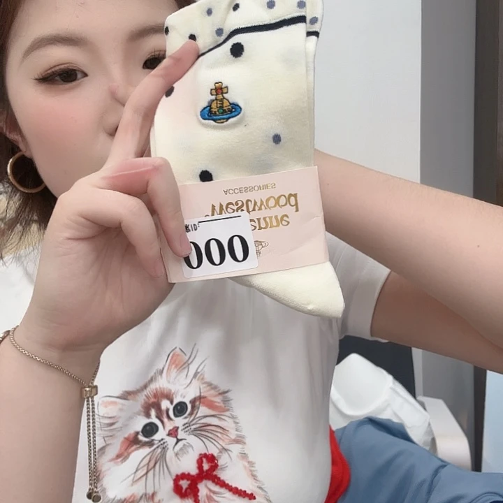 三醋酯纤维多太后波点袜子000