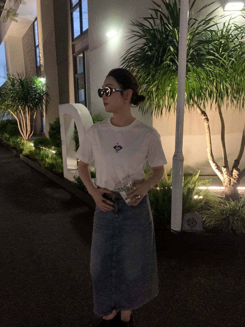 原创设计新品  棉休闲短袖休闲简约印花百搭时尚女士春夏夏季白色