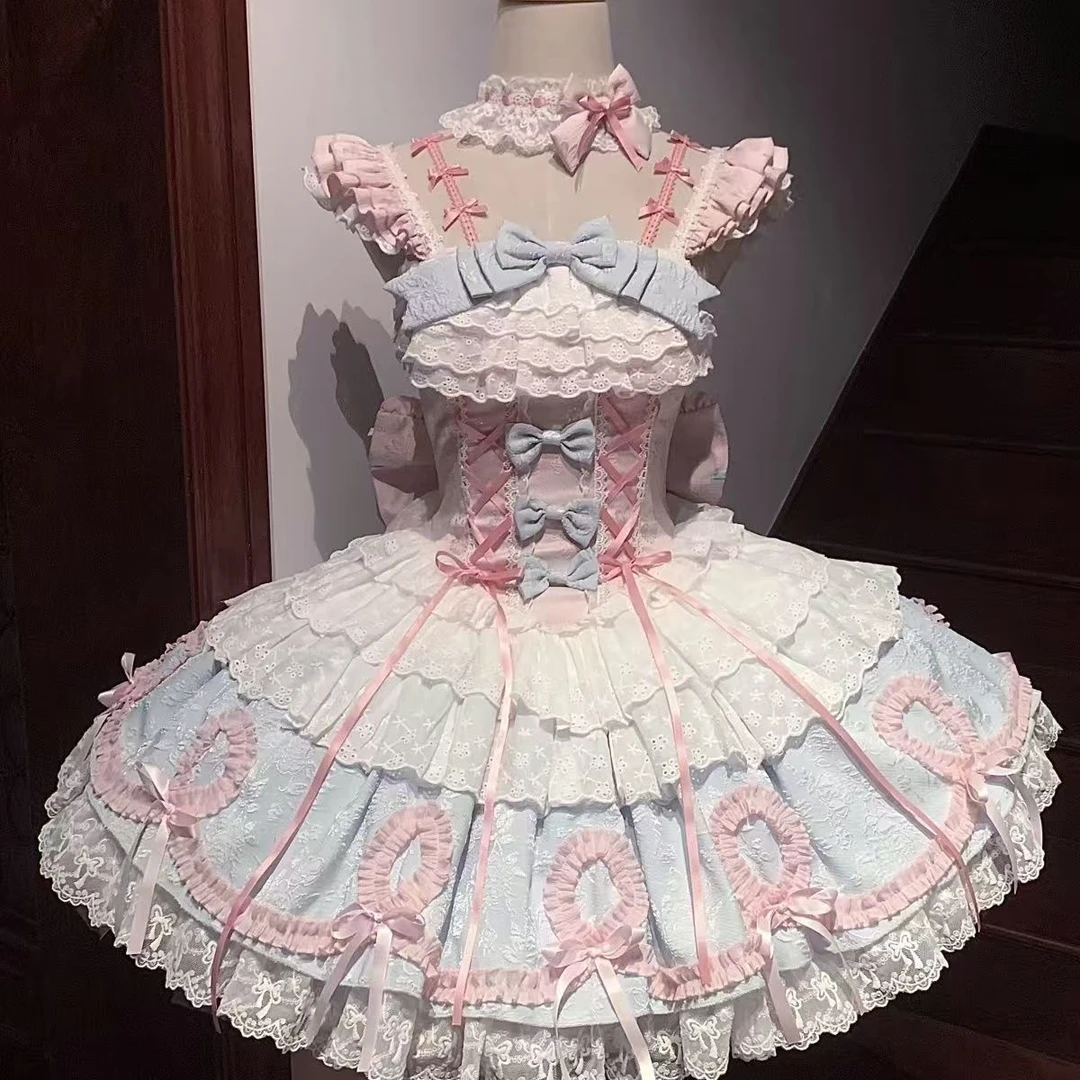 【裙子+裙撑】甜美吊带lolita蓬蓬公主裙女收腰蛋糕裙少女风洛丽塔