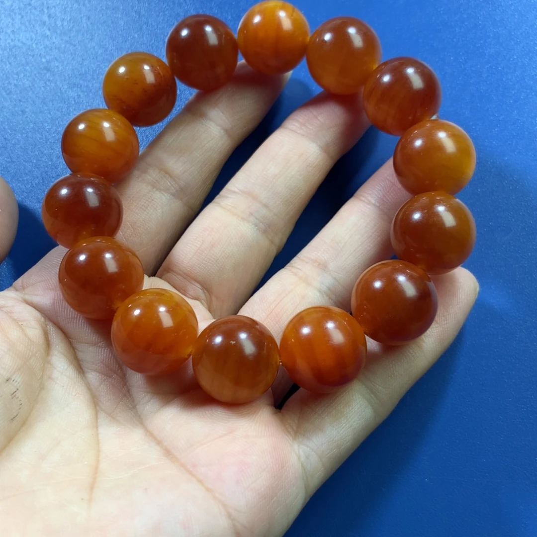 松木?****。琥珀木手串1.6