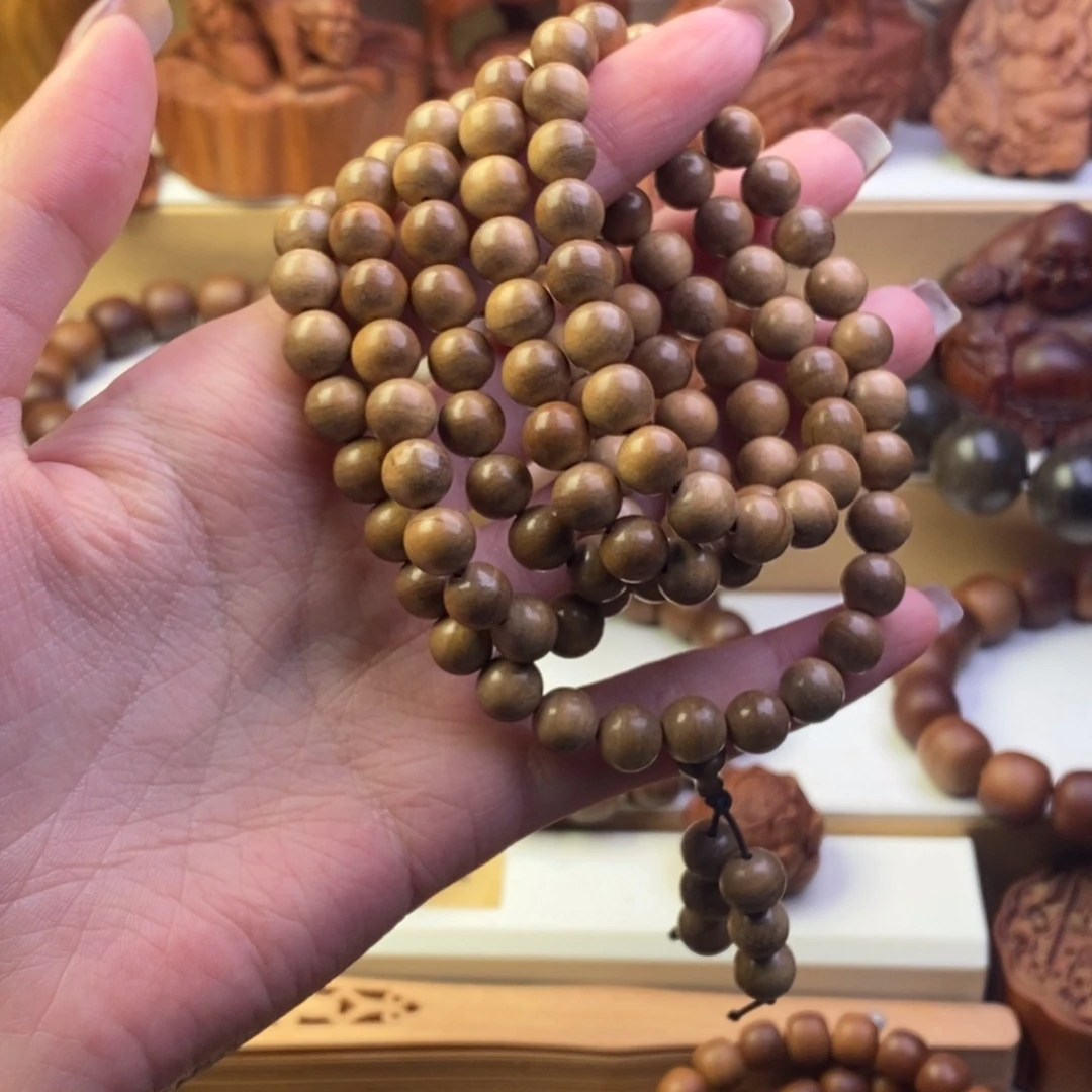 万***）檀香木手串/手链老山檀0.8多圈横纹黑肉奶香微瑕开播福利