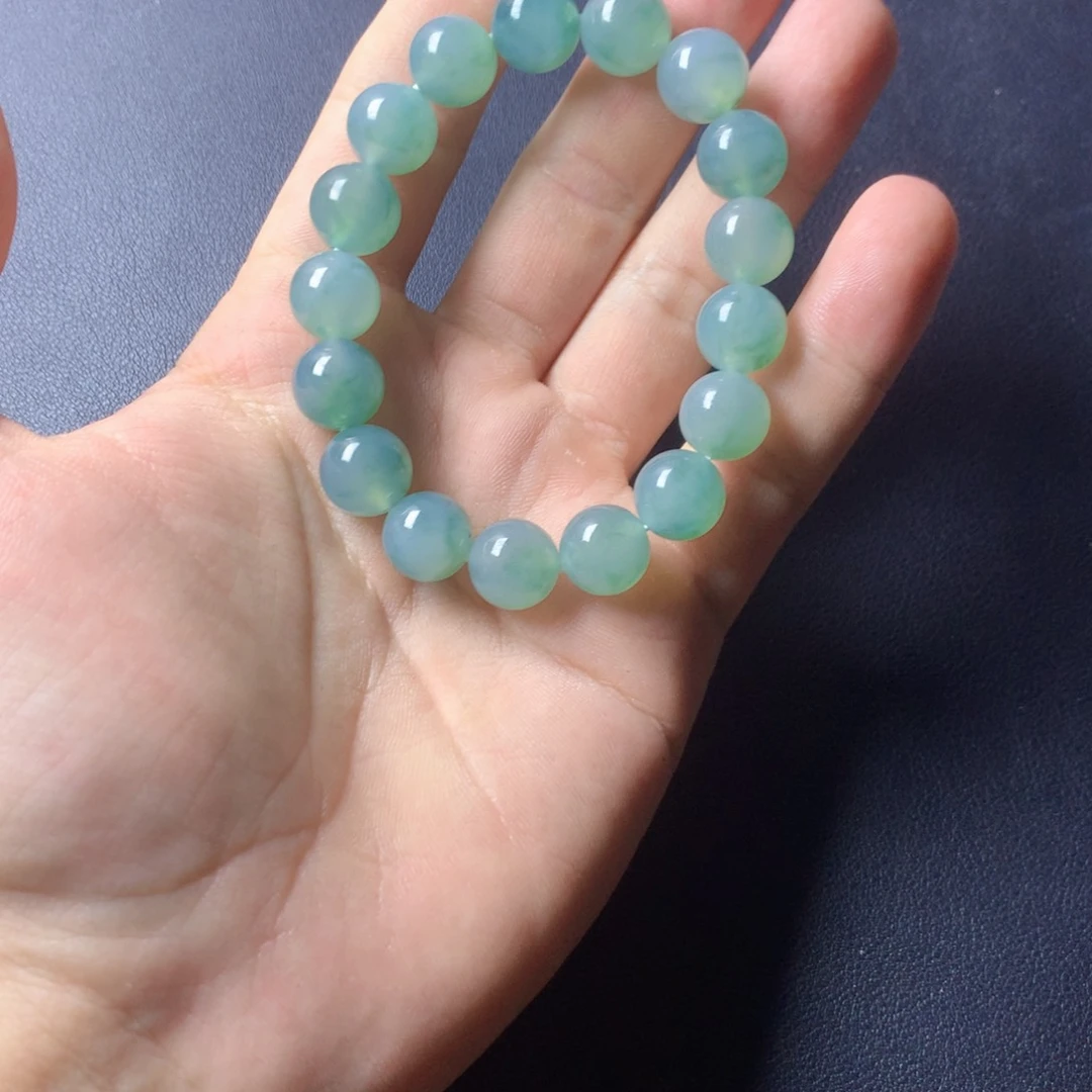 职***手定制翡翠未镶嵌天然缅甸翡翠手串