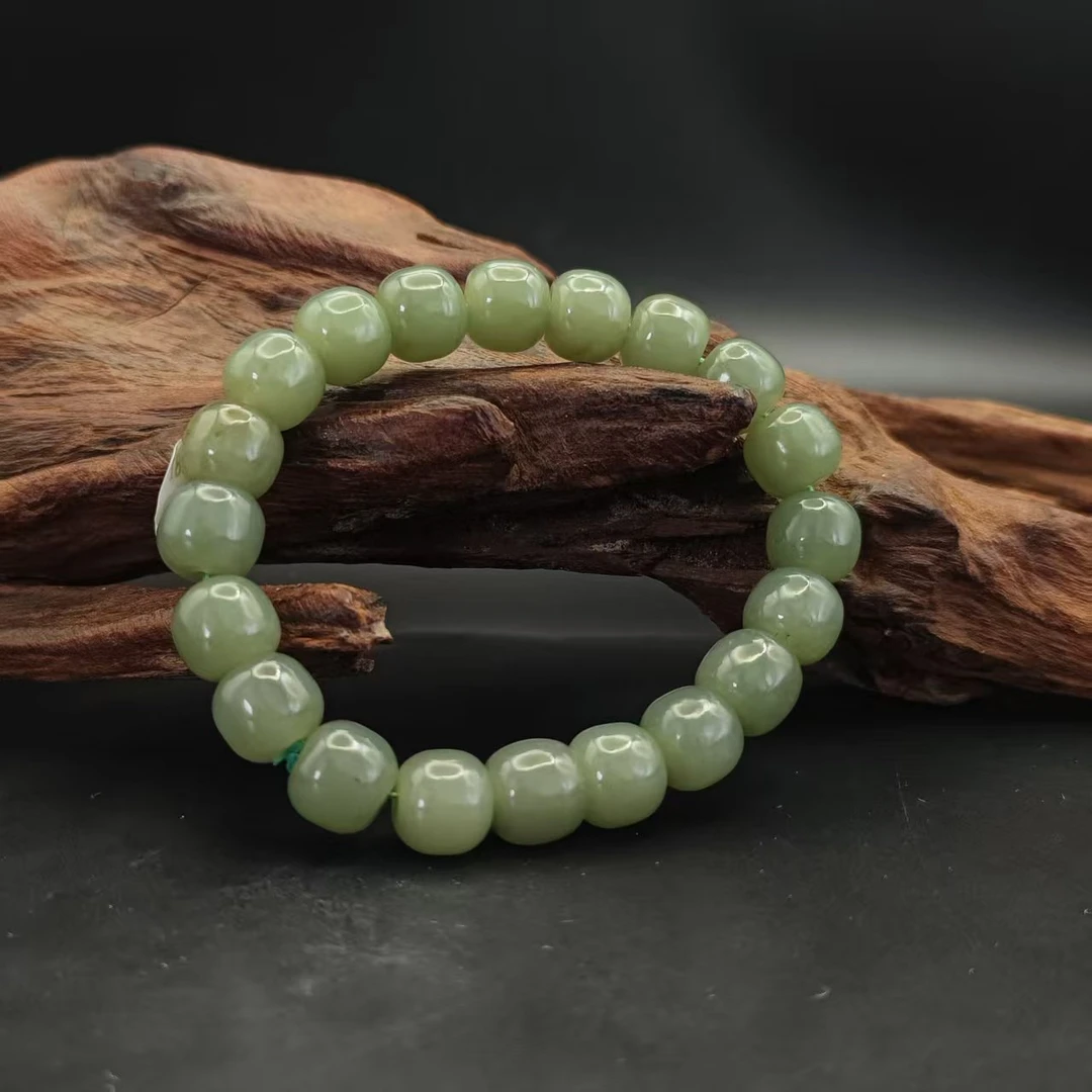 Q和田玉且末桶珠手串（卡10）0767