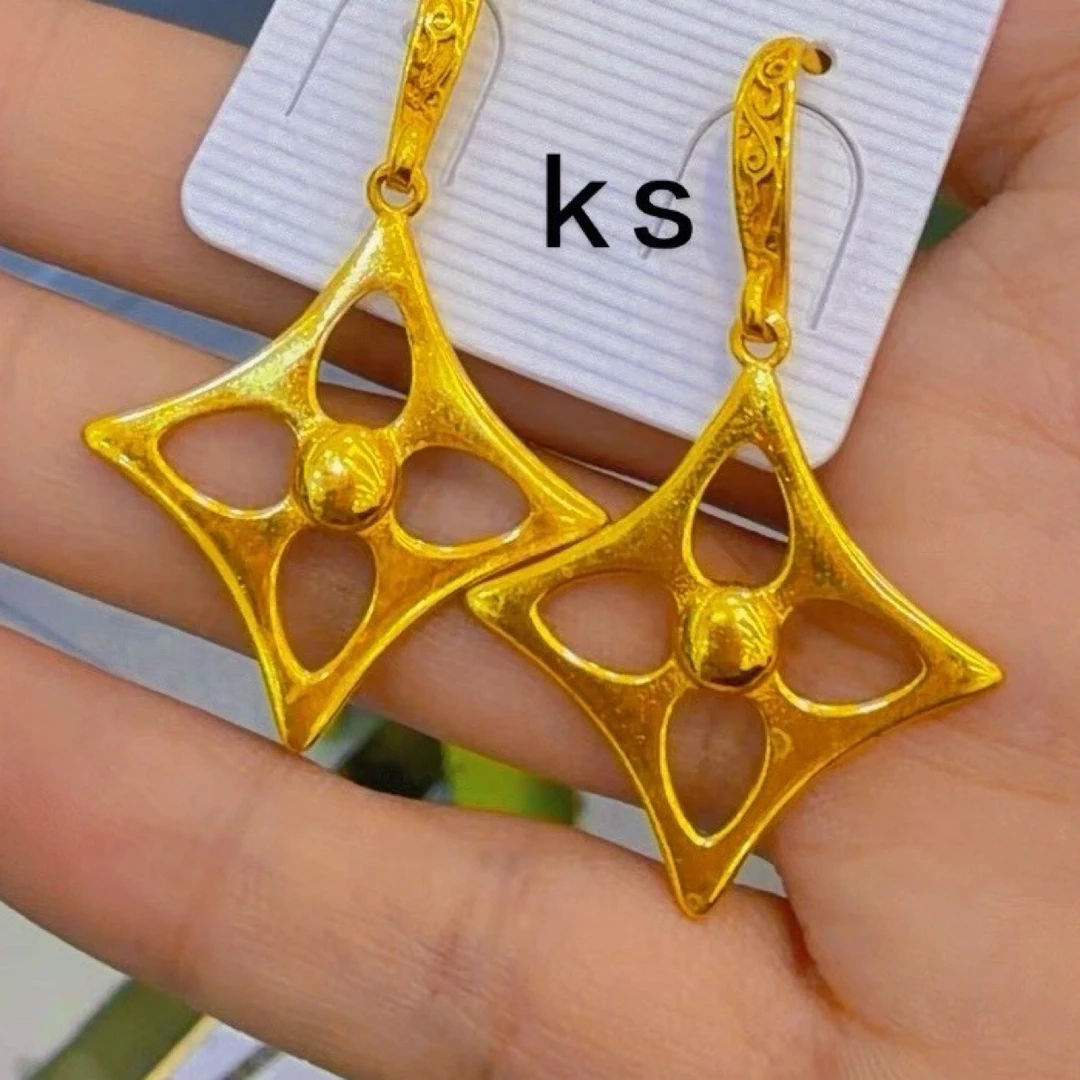 铜合金耳饰 金色网红ksqasa耳环رەڭئۆڭمەيدۇ