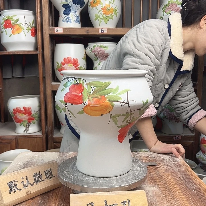 摆件高脚四字新款陶瓷陶瓷