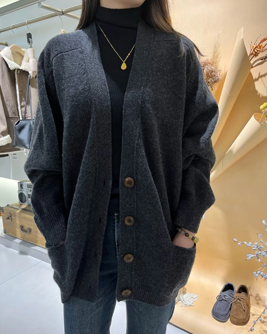 HALUNGLE/海伦格丽 31043 新款宽松显瘦百搭针织开衫