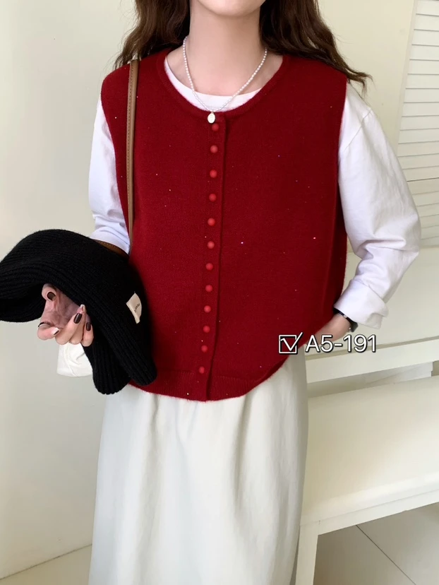 范范家  2025新款高级感亮片设计气质开衫马甲191