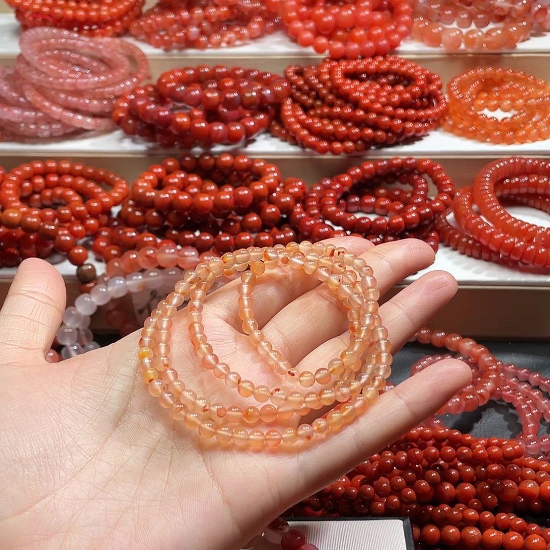 如***贝南红玛瑙未镶嵌手链