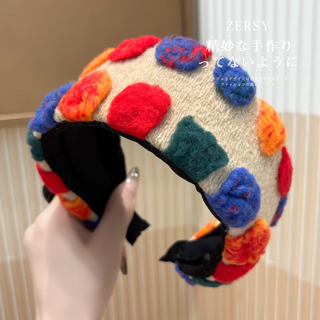 秋冬新款毛绒宽边发箍女款高级感洋气时尚发卡日常外戴遮白发头箍