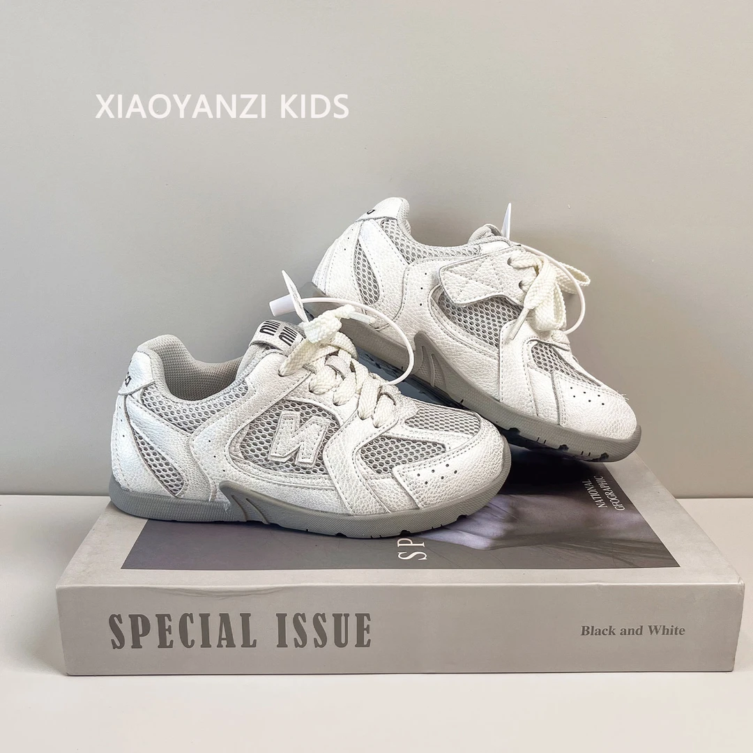 女童透气网鞋2025夏季单网透气男童软底运动鞋儿童跑步鞋老爹鞋潮