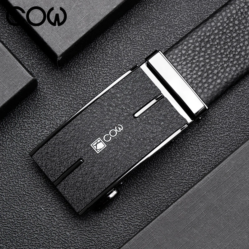 法国COW头层牛皮皮带自动扣男士商务真皮腰带休闲裤带送礼精致礼盒装星耀系列C-610