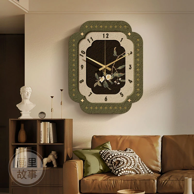 法式复古客厅挂钟中古风餐厅装饰画饭厅创意钟表挂墙卧室时钟壁画