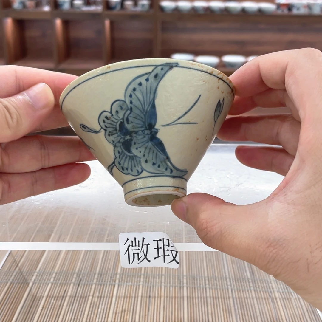 釉下手绘茶具微瑕