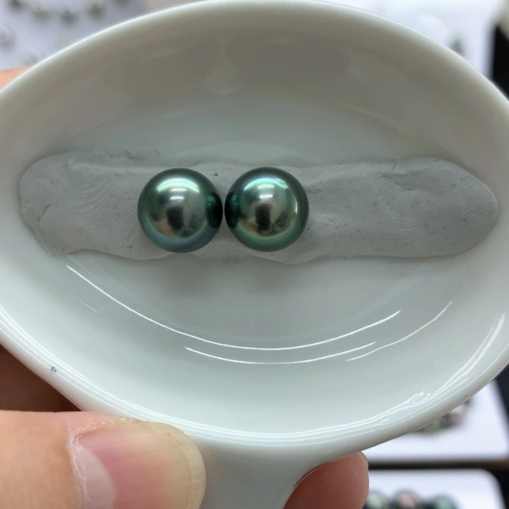 海水珍珠裸珠10+孔雀绿炫 安安