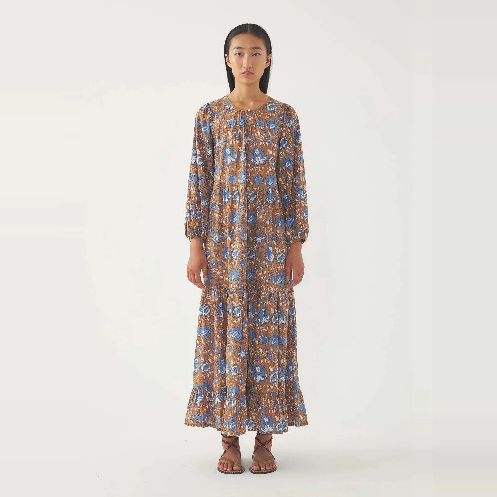 【ANTIK BATIK】25春夏MAUDE1LDR法国设计师蜡染印花长款连衣裙