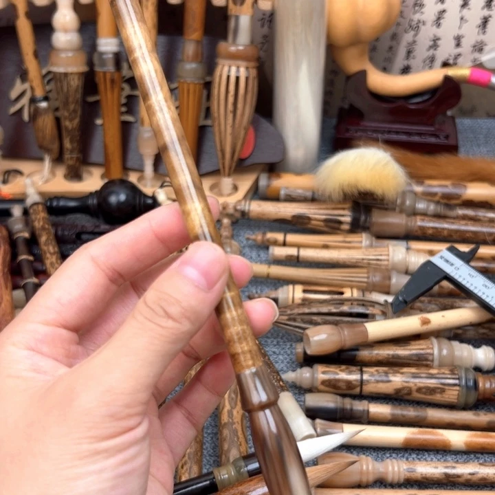 定制 纯银狐3.5 金丝楠牛角